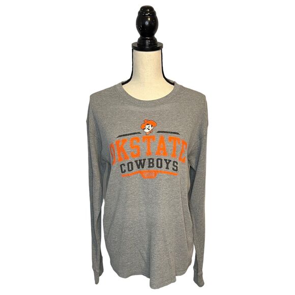 Pro Edge OSU Go Pokes Oklahoma Gray Long Sleeve Woman's Shirt Size Large - Picture 2 of 6